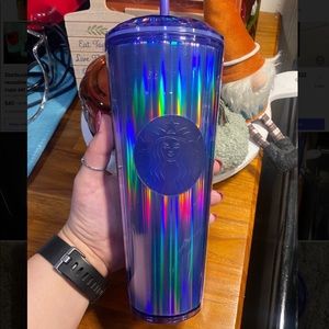 NWT Starbucks 2022 Fall Periwinkle Kaleidoscope Holo Purple Dome Tumbler